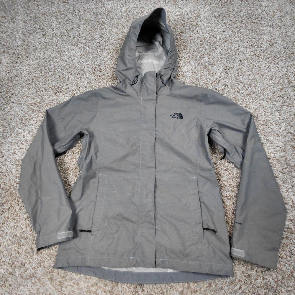 The North Face Dryvent Rain Wind Jacket Womens Small Hooded Shell Water Full Zip